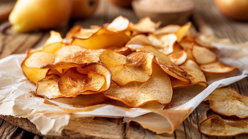 Birnenchips mit Vanille & Zimt Birnenchips mit Vanille & Zimt