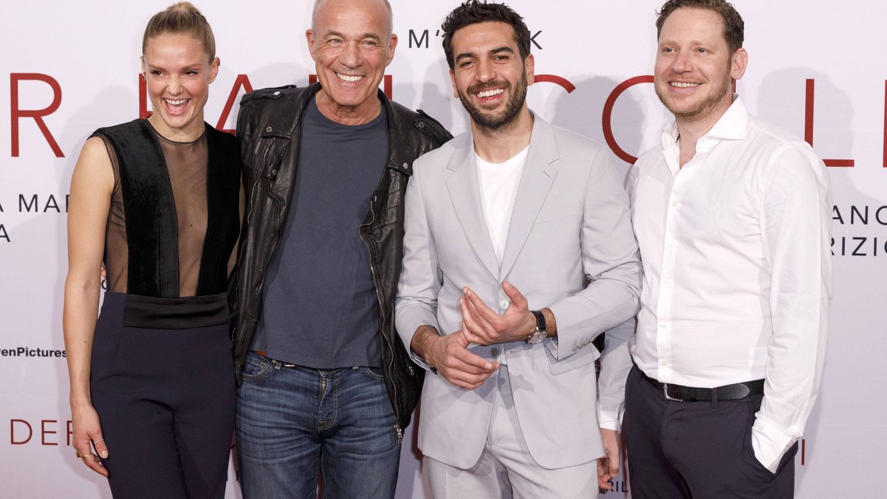 Pia Stutzenstein, Heiner Lauterbach, Elyas M'Barek und Marco Kreuzpaintner (v.l.n.r.) beim Screening des Kinofilms Der Fall Collini in Köln, 18.04.2019. Pia Stutzenstein, Heiner Lauterbach, Elyas M'Barek und Marco Kreuzpaintner (v.l.n.r.) beim Screening des Kinofilms Der Fall Collini in Köln, 18.04.2019.