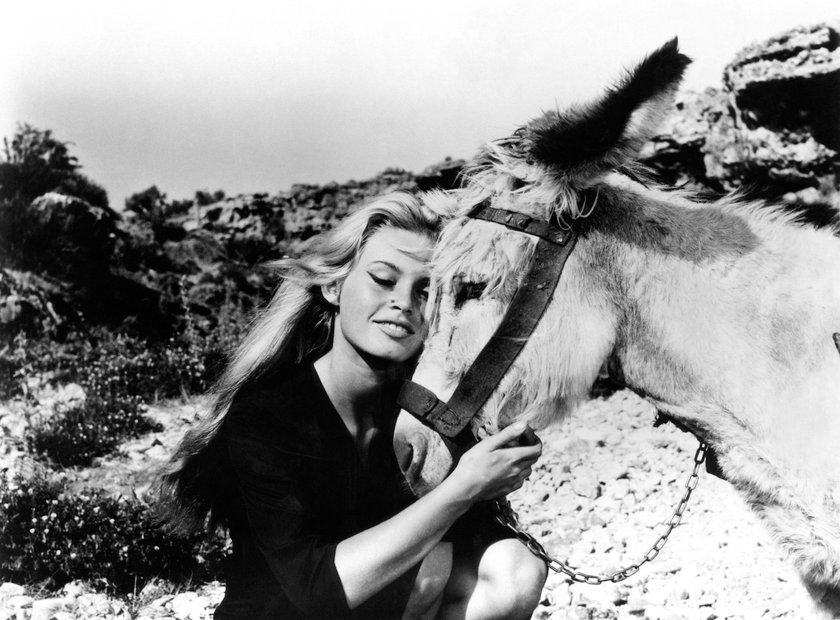 Brigitte Bardot mit Esel
