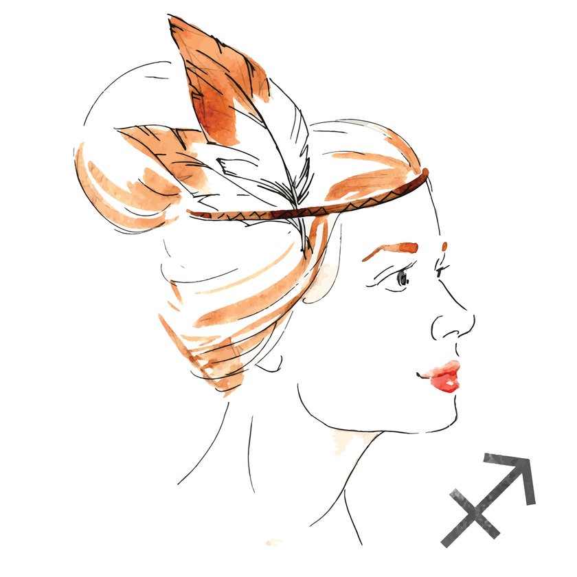 Waserfarben-Bild eines Mädchens im Sternzeichen Schütze Waserfarben-Bild eines Mädchens im Sternzeichen Schütze