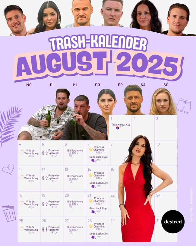 Trash Kalender August Trash Kalender August