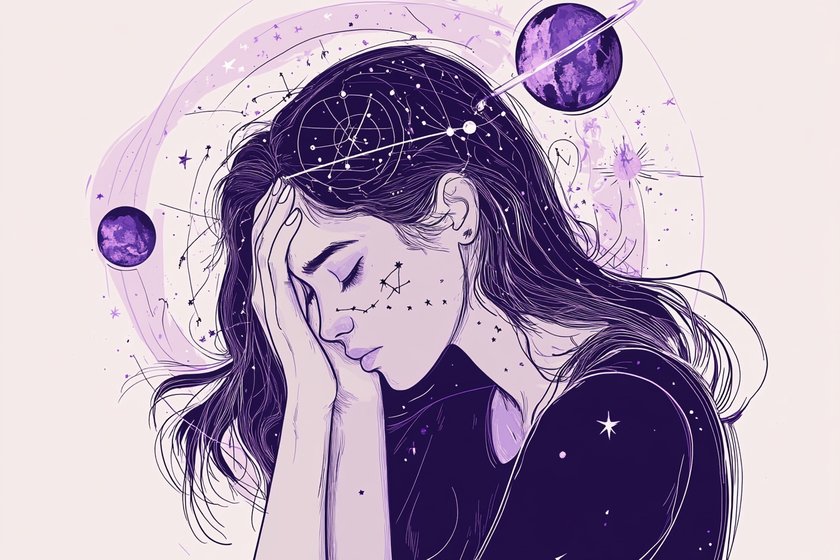 Illustration einer traurigen Frau Illustration einer traurigen Frau