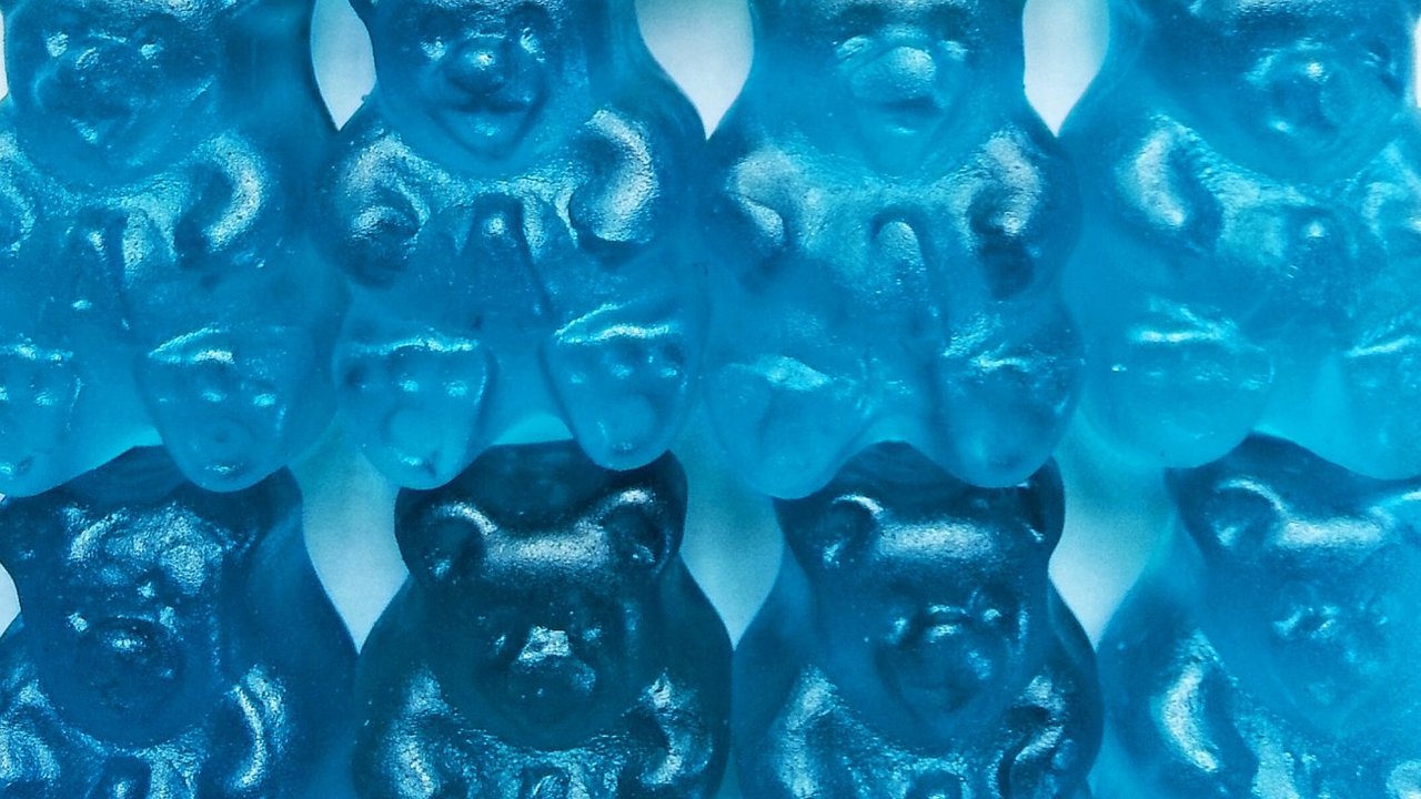 Blaue Gummibärchen