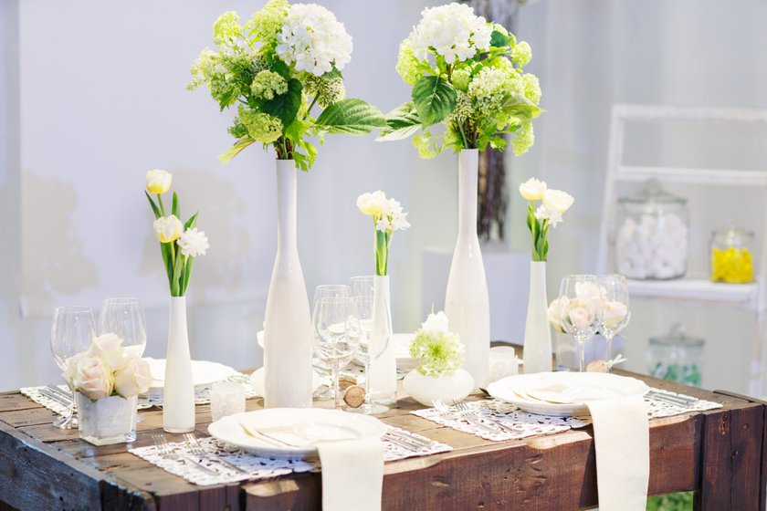 Elegante Tischdeko für Hochzeit