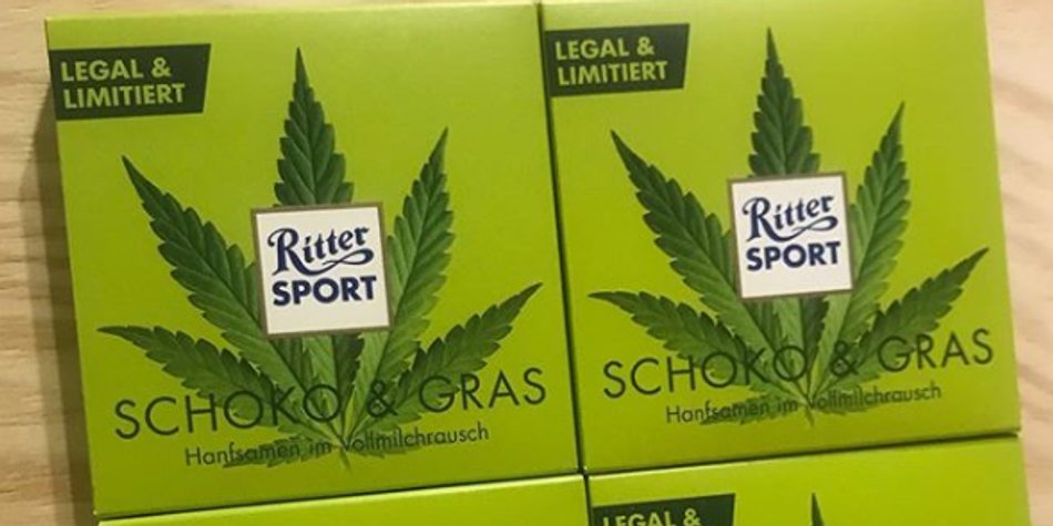 Es gibt jetzt wirklich Gras-Schokolade von Ritter Sport Es gibt jetzt wirklich Gras-Schokolade von Ritter Sport