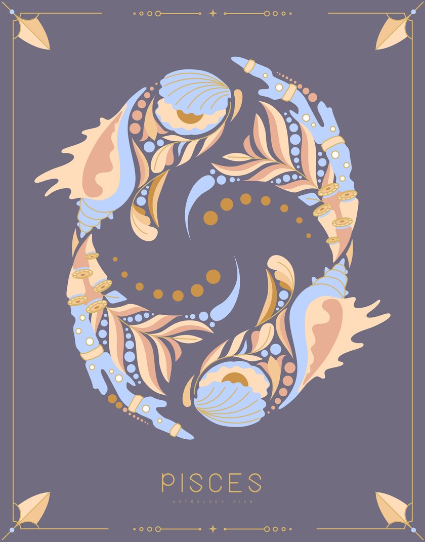 moderne Illustration eines Fische-Sternzeichens moderne Illustration eines Fische-Sternzeichens