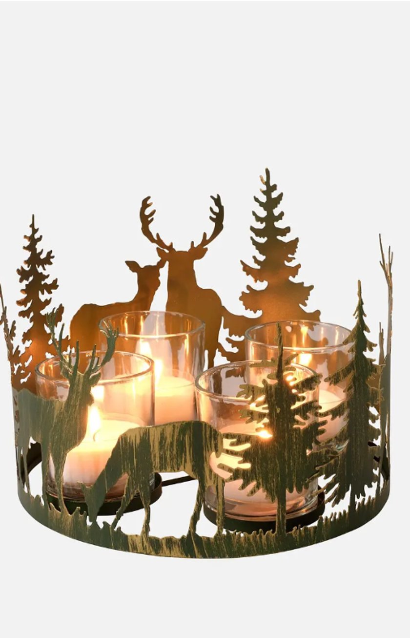 Kerzenhalter mit 4 Kerzengläsern Kerzenhalter mit 4 Kerzengläsern