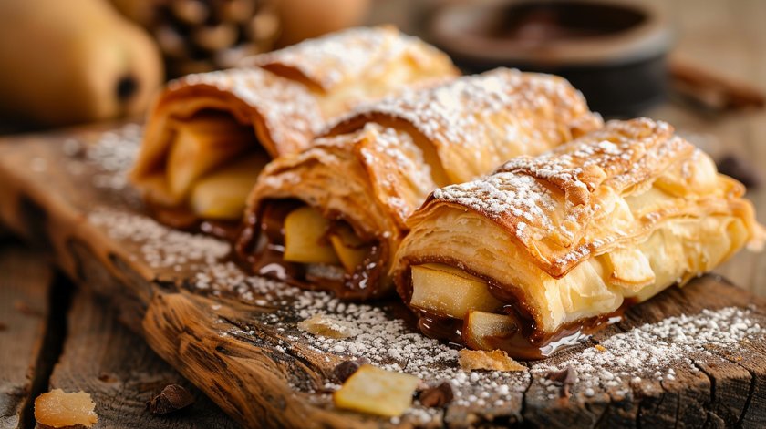 Schoko-Birnen-Röllchen Schoko-Birnen-Röllchen