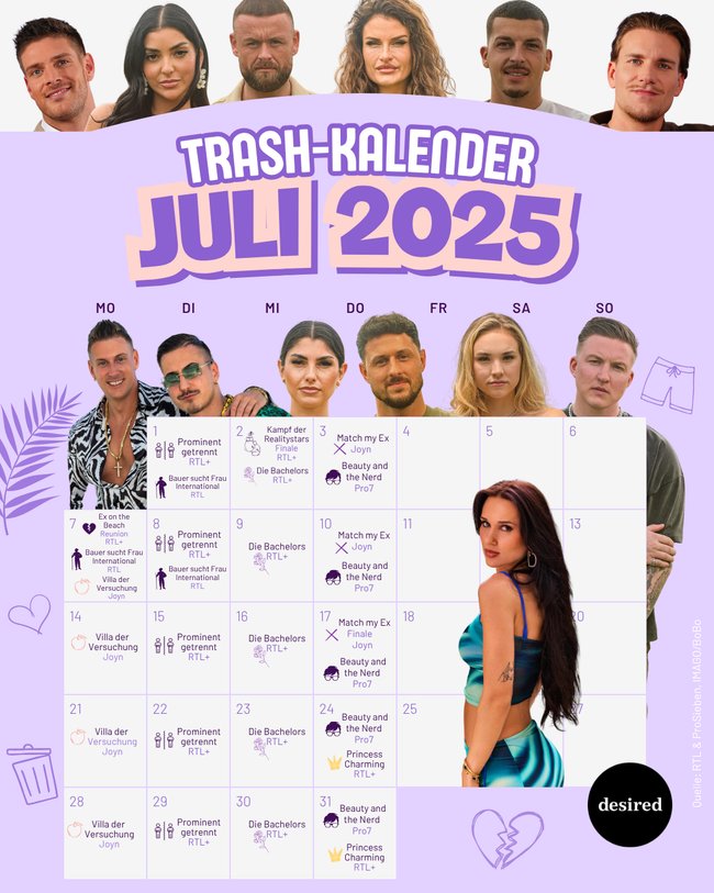 Trash Kalender Juli 2025 Trash Kalender Juli 2025