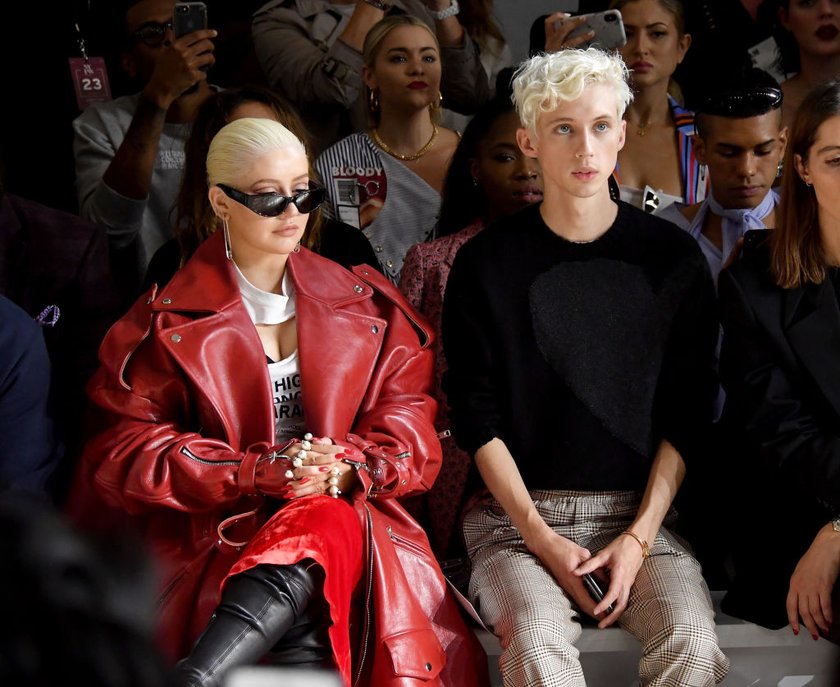 Christina Aguilera und  Troye Sivan bei Christian Cowan Show New York Fashion Week 2018