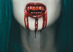 Vampirzähne blutig Vampirzähne blutig