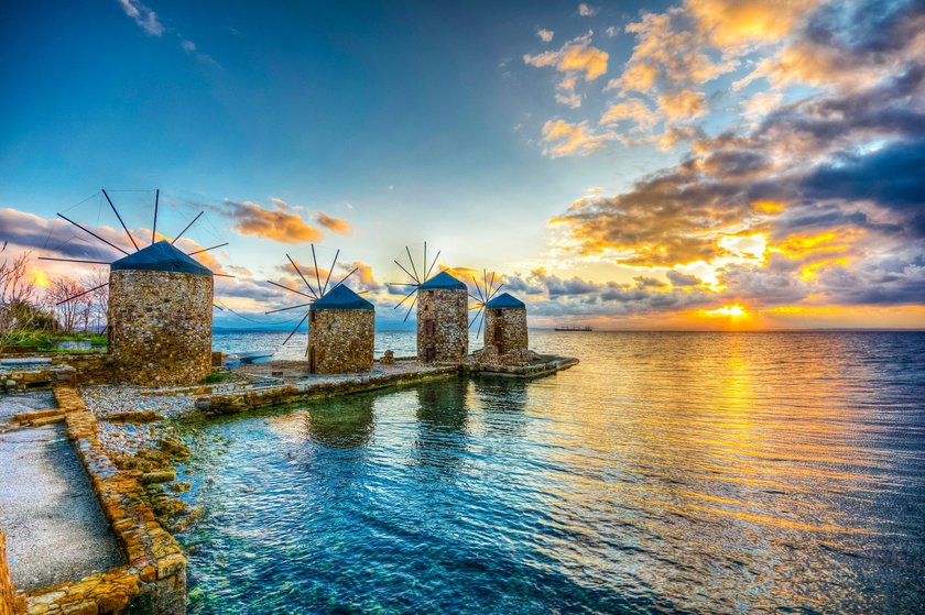 Windmühlen sind das Symbol der Insel Chios
