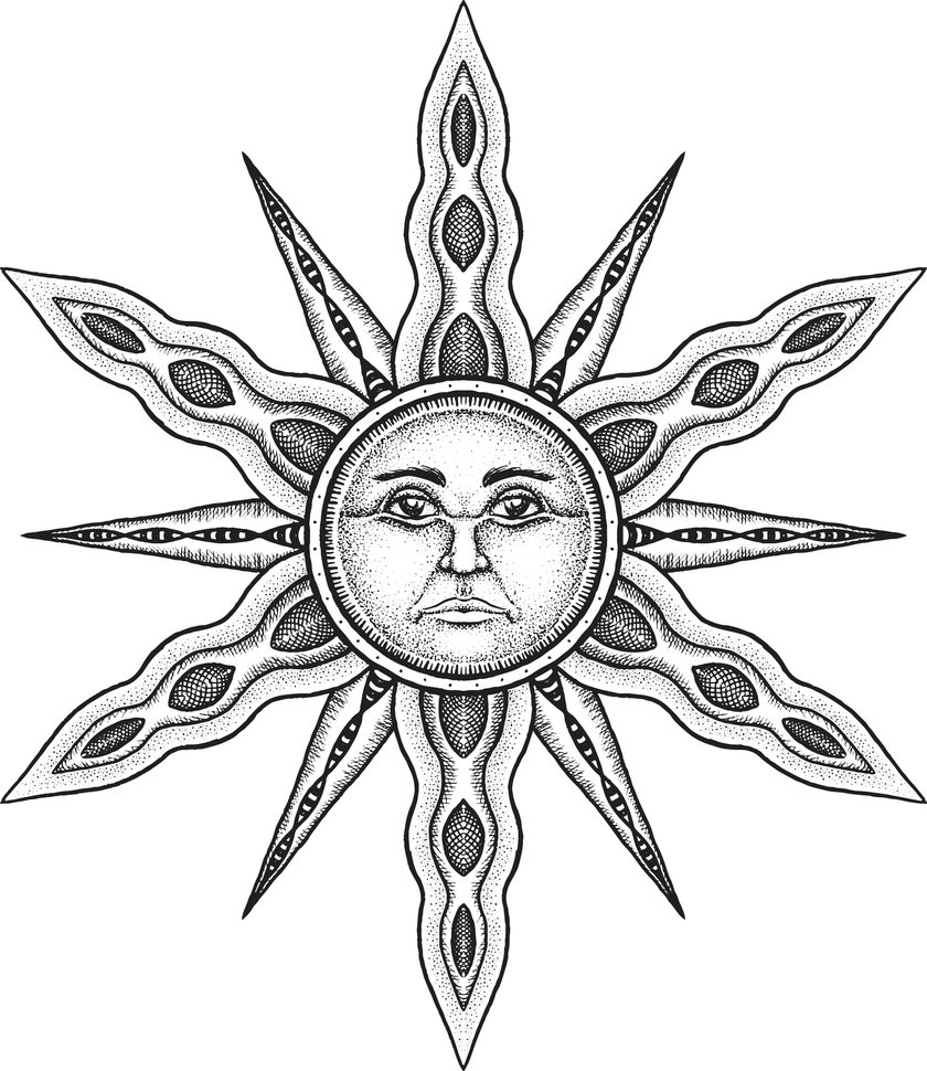 Sonnen-Tattoo Vorlage 13