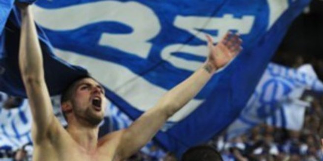 Jubelnde Schalke Fans Jubelnde Schalke Fans