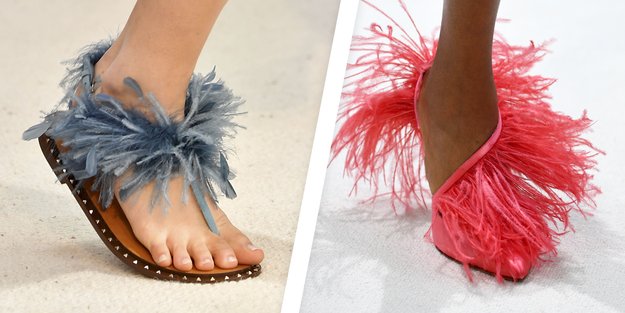 Schuhe mit Federn: So stylst du den neuen Schuhtrend