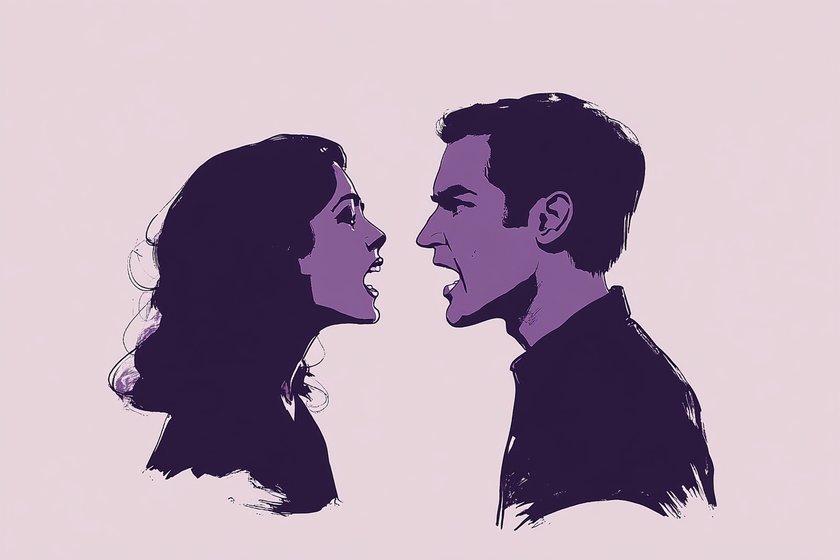 Illustration eines streitenden Paares