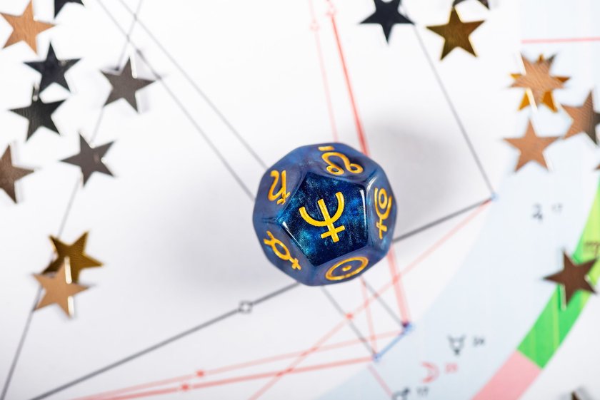 Würfen mit Symbol für Neptun