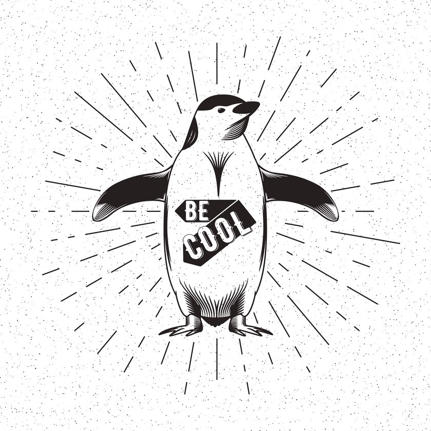 Pinguin-Tattoo Vorlage 16