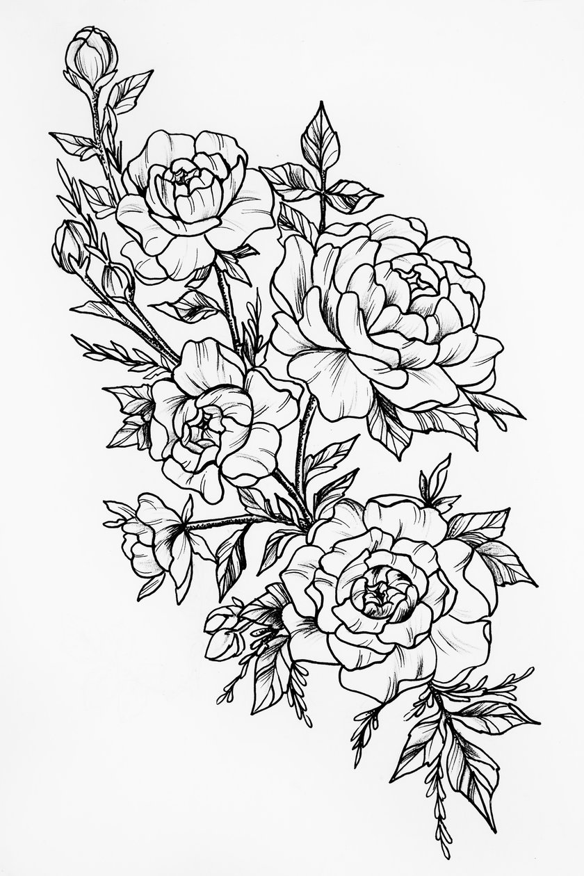 Blumen-Tattoo-Vorlage 5