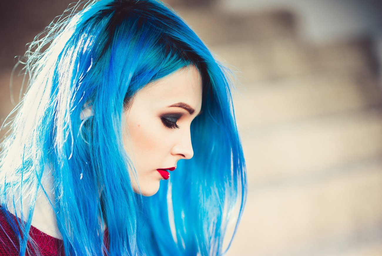 blaue Haare blaue Haare