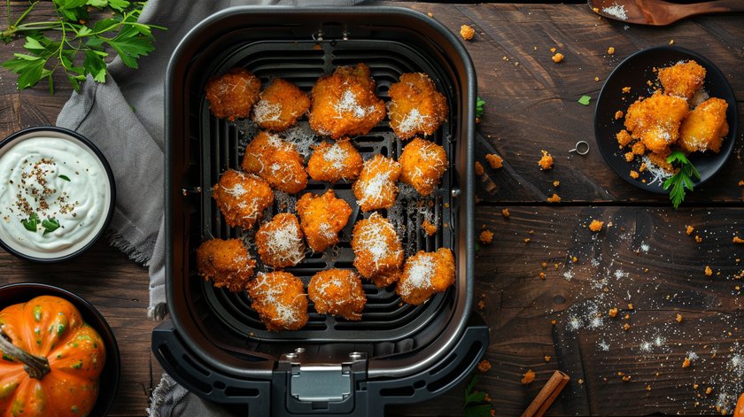 Kürbis-Nuggets mit Parmesan-Panade