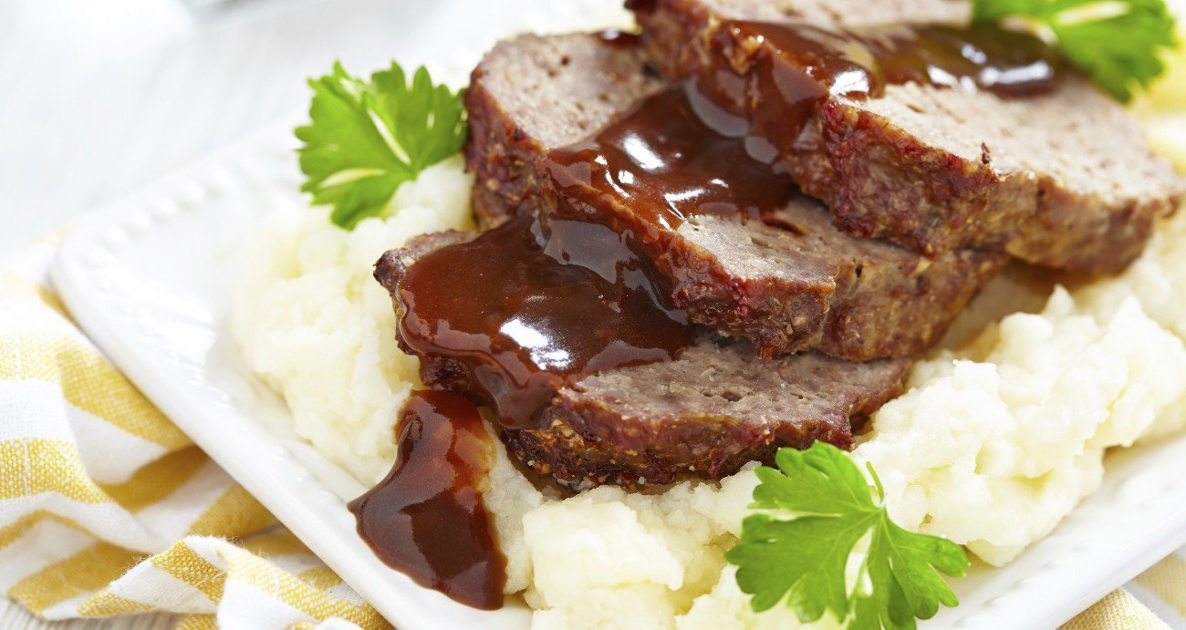 Meatloaf with brown sauce
