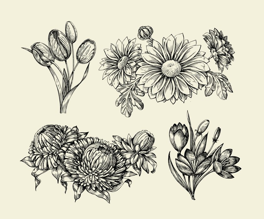 Blumen-Tattoo-Vorlage 14