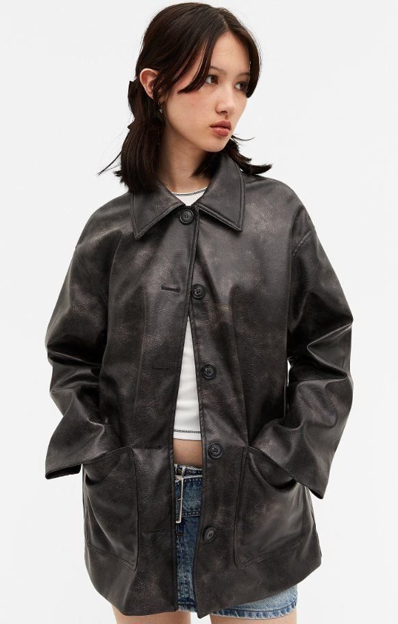 Jacke aus Kunstleder von Monki