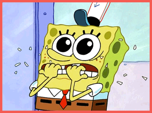 Spongebob kaut an seinen Nägeln. Spongebob kaut an seinen Nägeln.