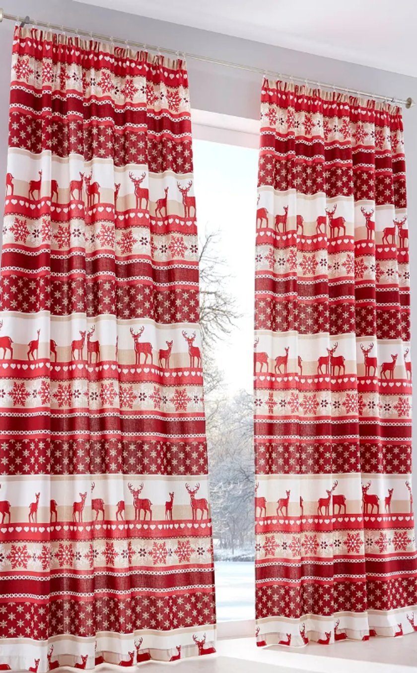 Vorhang mit Elch Druck