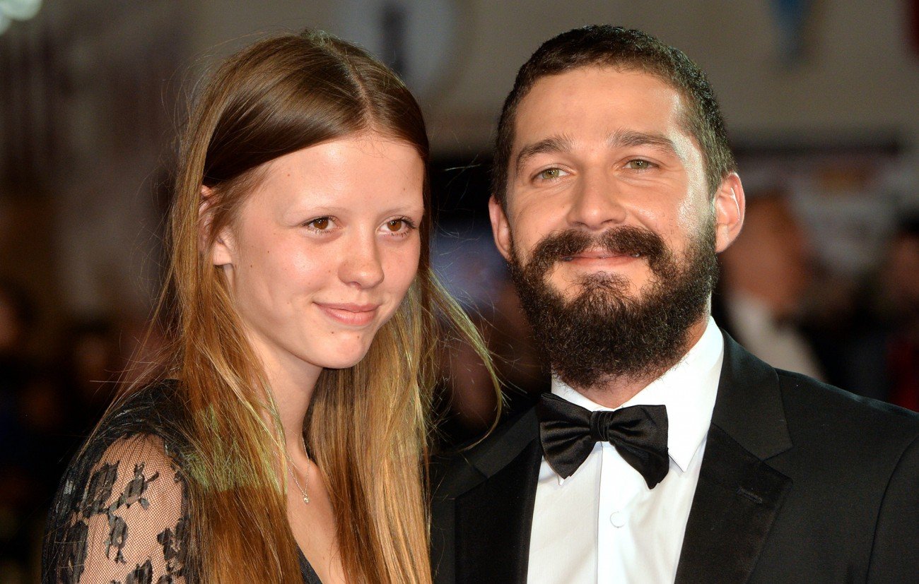 LONDON, ENGLAND - OCTOBER 19: Mia Goth and Shia LeBeouf attend the closing night European Premiere gala red carpet arrivals for "Fury" during the 58th BFI London Film Festival at Odeon Leicester Square on October 19, 2014 in London, England. (Photo by Anthony Harvey/Getty Images for BFI) LONDON, ENGLAND - OCTOBER 19: Mia Goth and Shia LeBeouf attend the closing night European Premiere gala red carpet arrivals for "Fury" during the 58th BFI London Film Festival at Odeon Leicester Square on October 19, 2014 in London, England. (Photo by Anthony Harvey/Getty Images for BFI)
