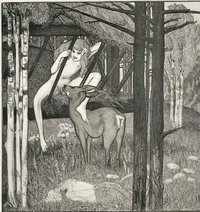 Mädchen beim Oralsex mit einem Reh, Franz von Bayros Mädchen beim Oralsex mit einem Reh, Franz von Bayros