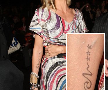 Heidi Klum mit ihrem Tattoo für ihren Ehemann Seal - Tattoos der Stars