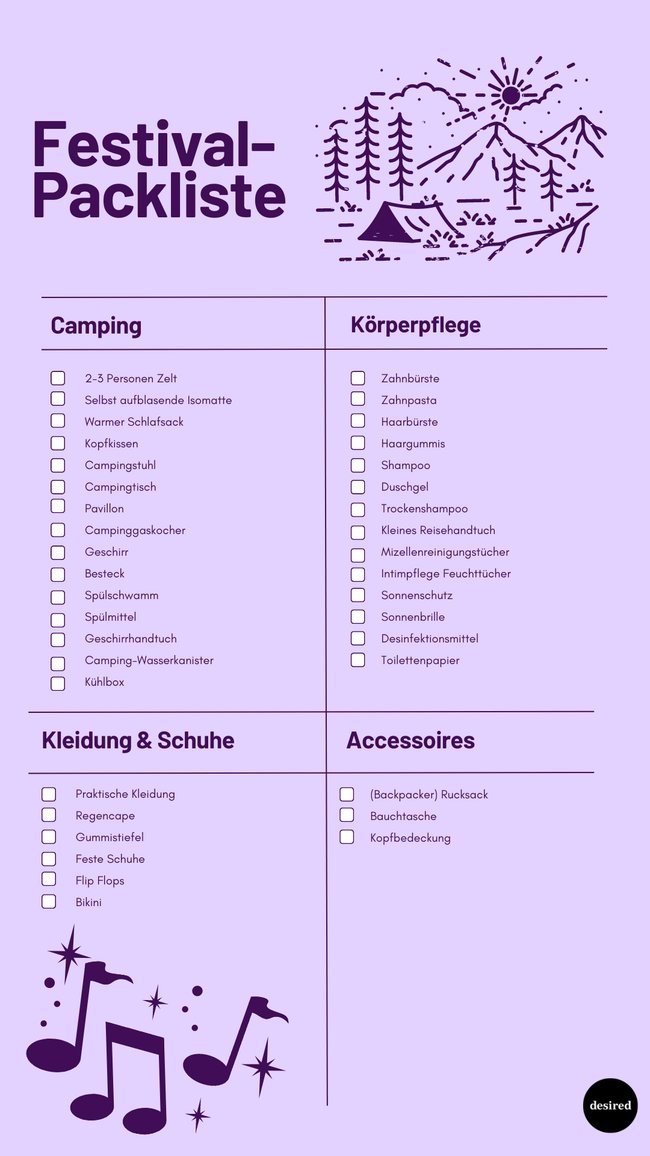 Festival Packliste