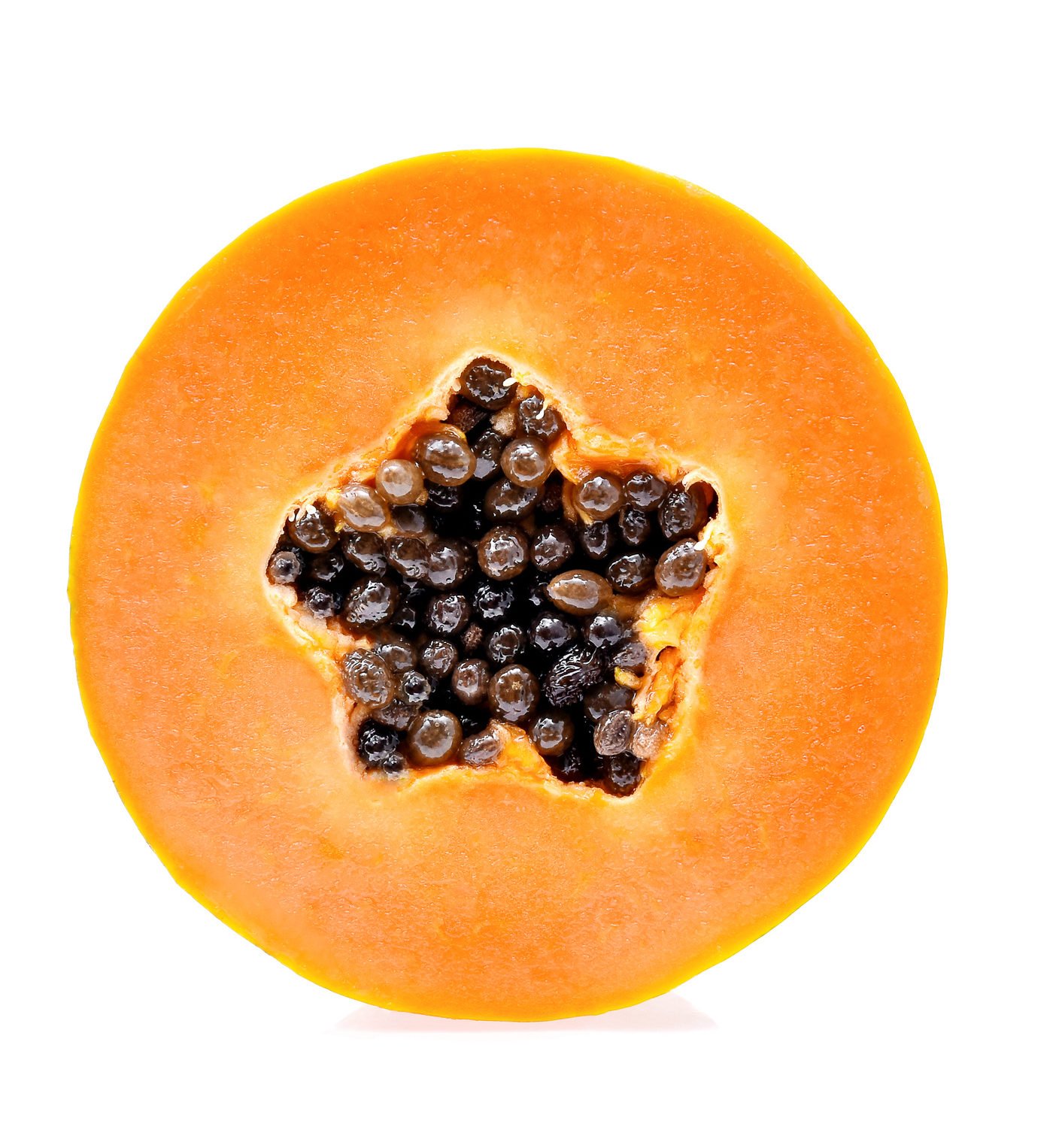 Papaya quer aufgeschnitten Papaya quer aufgeschnitten