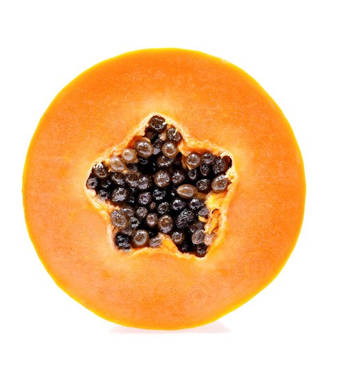 Papaya quer aufgeschnitten Papaya quer aufgeschnitten