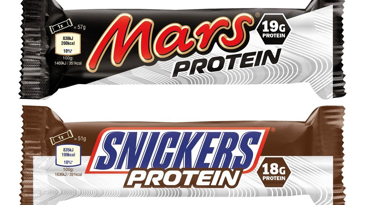 Proteinriegel von Mars und Snickers