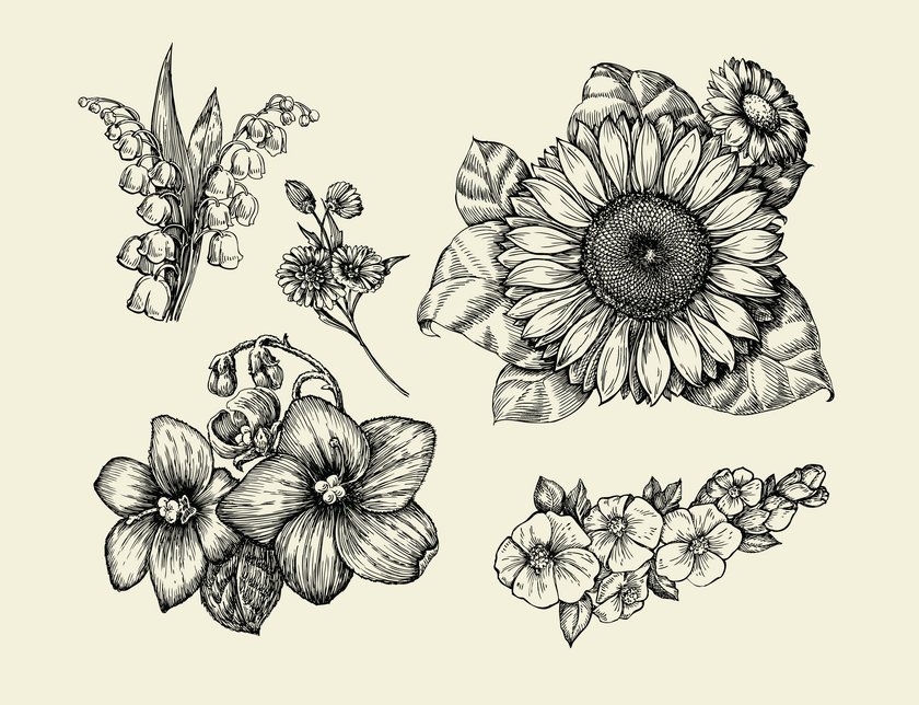 Blumen-Tattoo-Vorlage 8