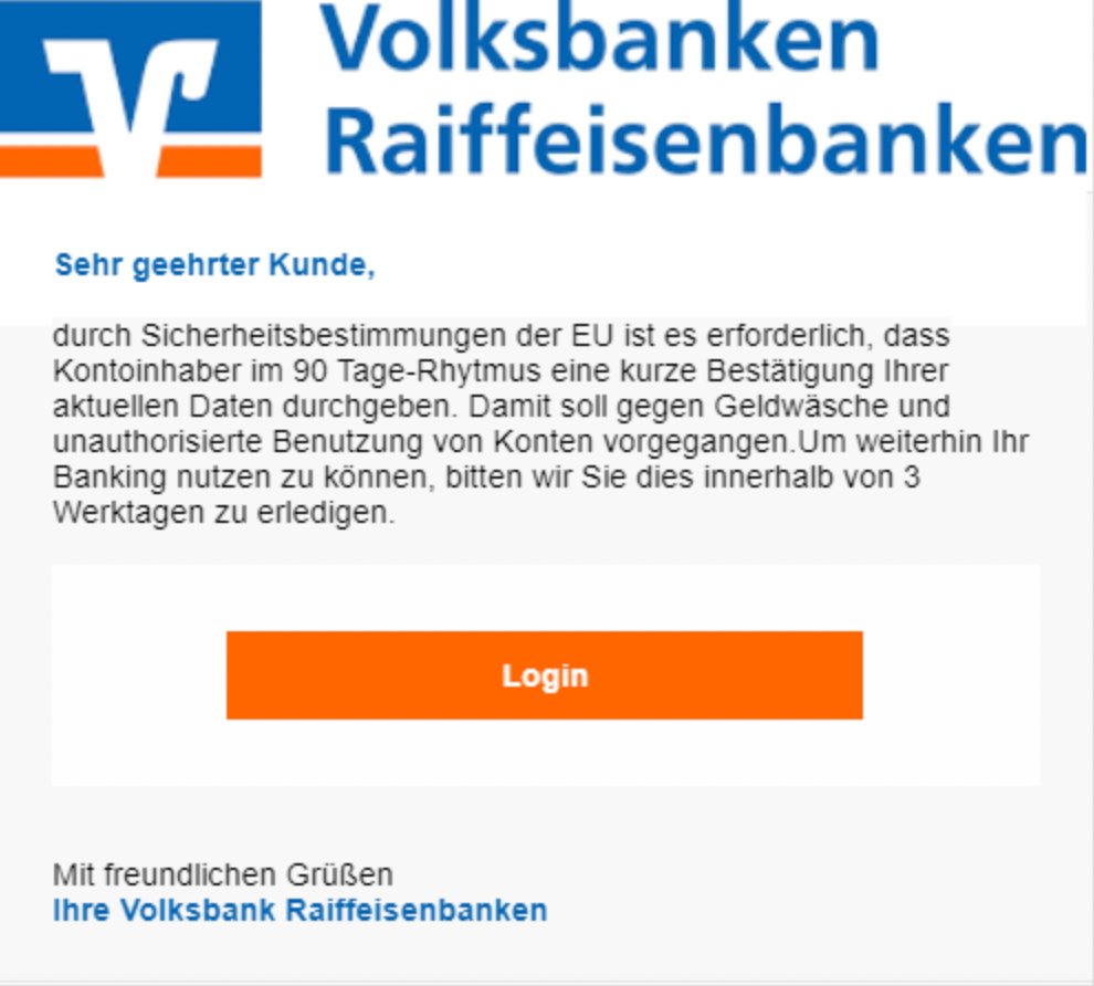 Volksbank Phishing-Mail