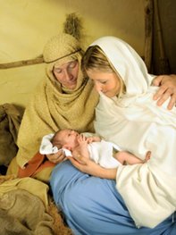 Josef, Maria und das Christuskind. Josef, Maria und das Christuskind.