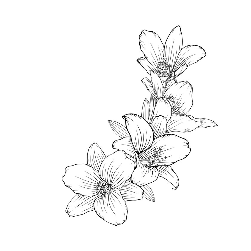 Blumen-Tattoo-Vorlage 3