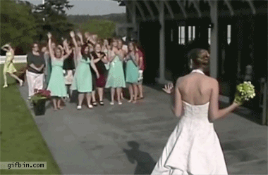 Hochzeitsbrauch Brautstraußwerfen Fail