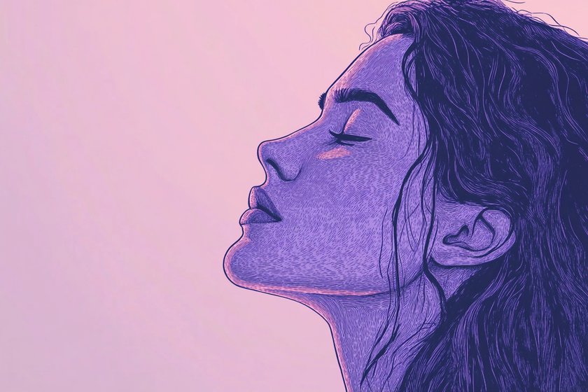 Illustration einer Frau mit geschlossenen Augen