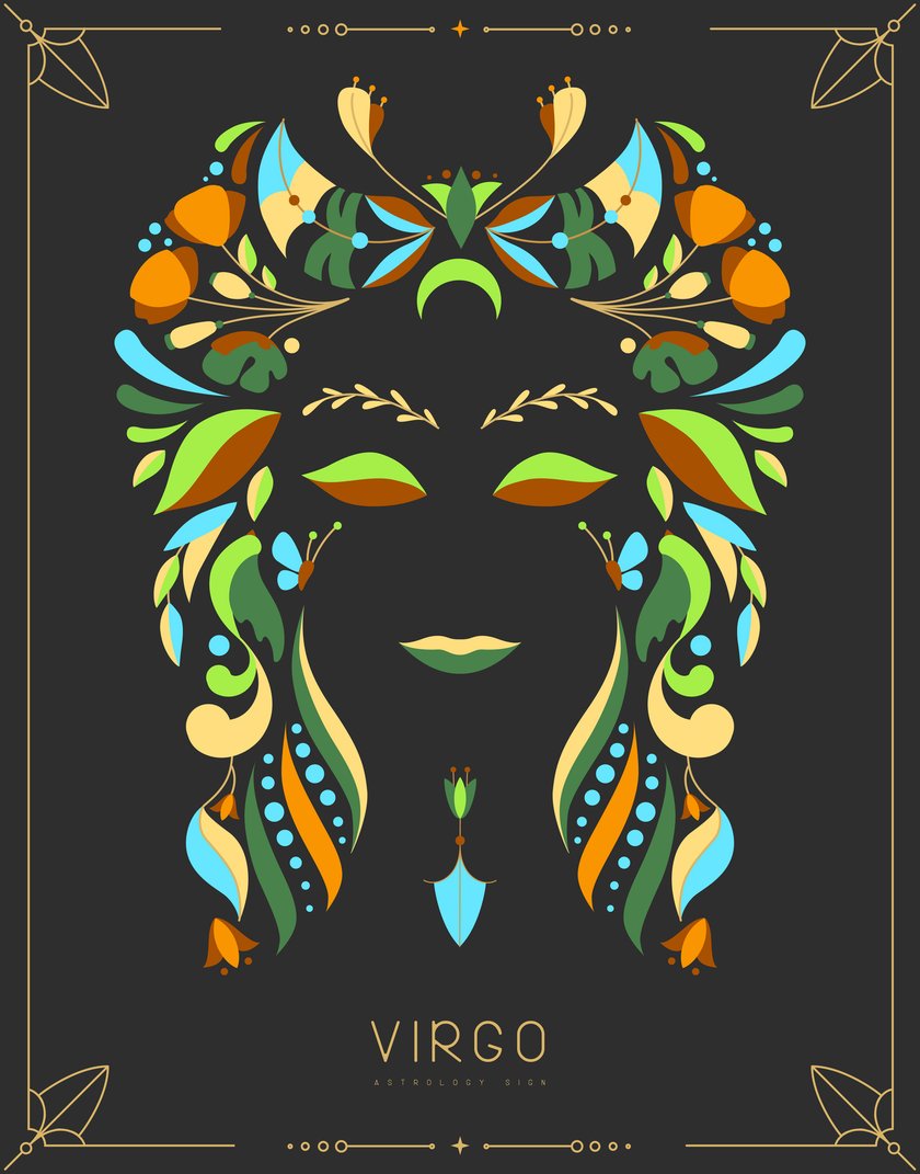 moderne Karte mit Sternzeichen Jungfrau