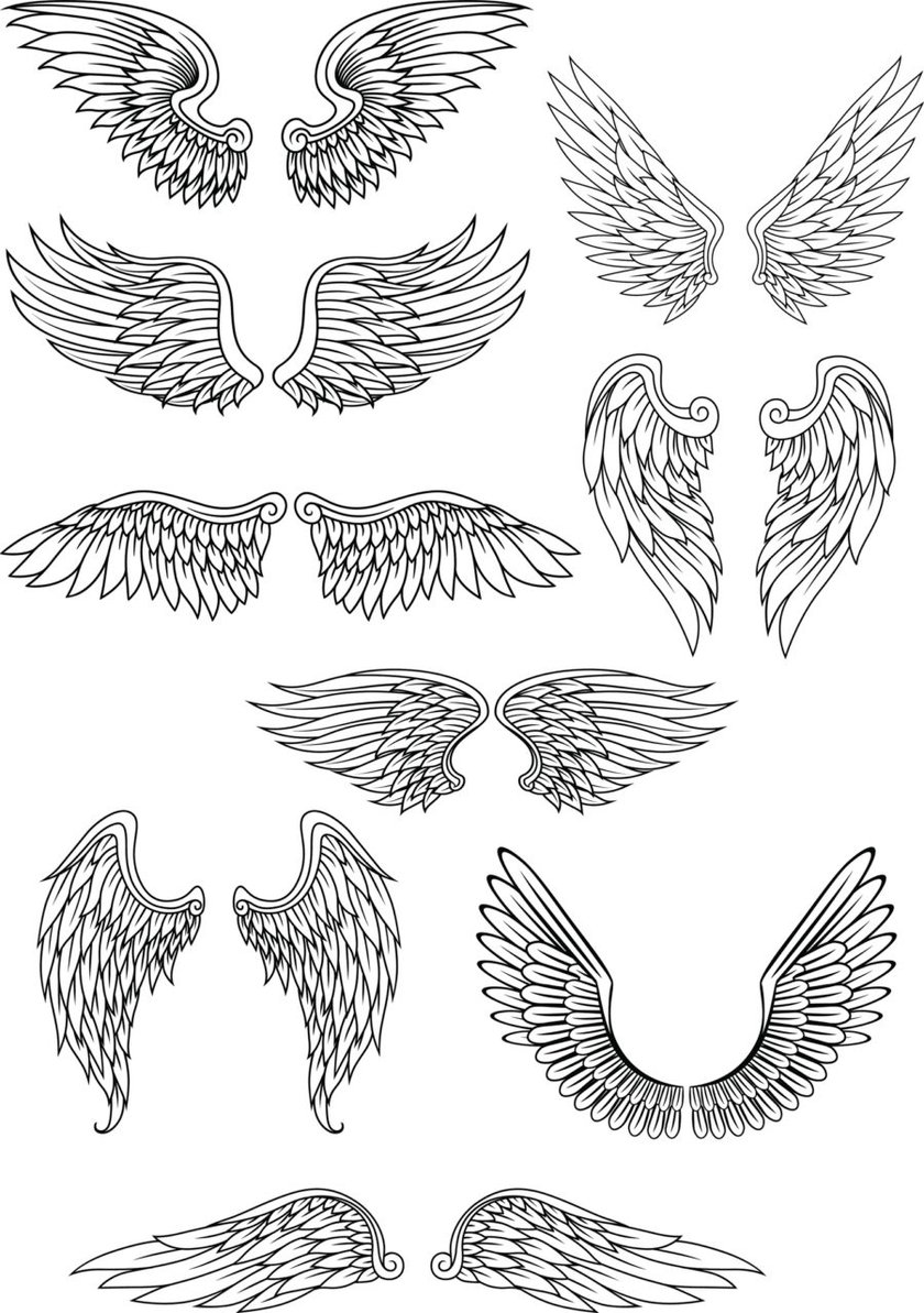 Flügel-Tattoo Vorlage 3