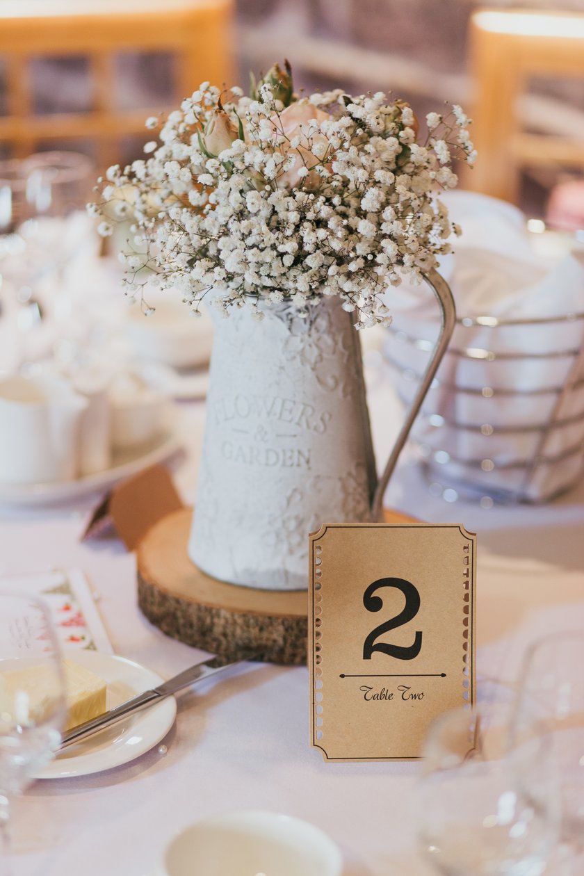 Tischdeko auf einer Hochzeit