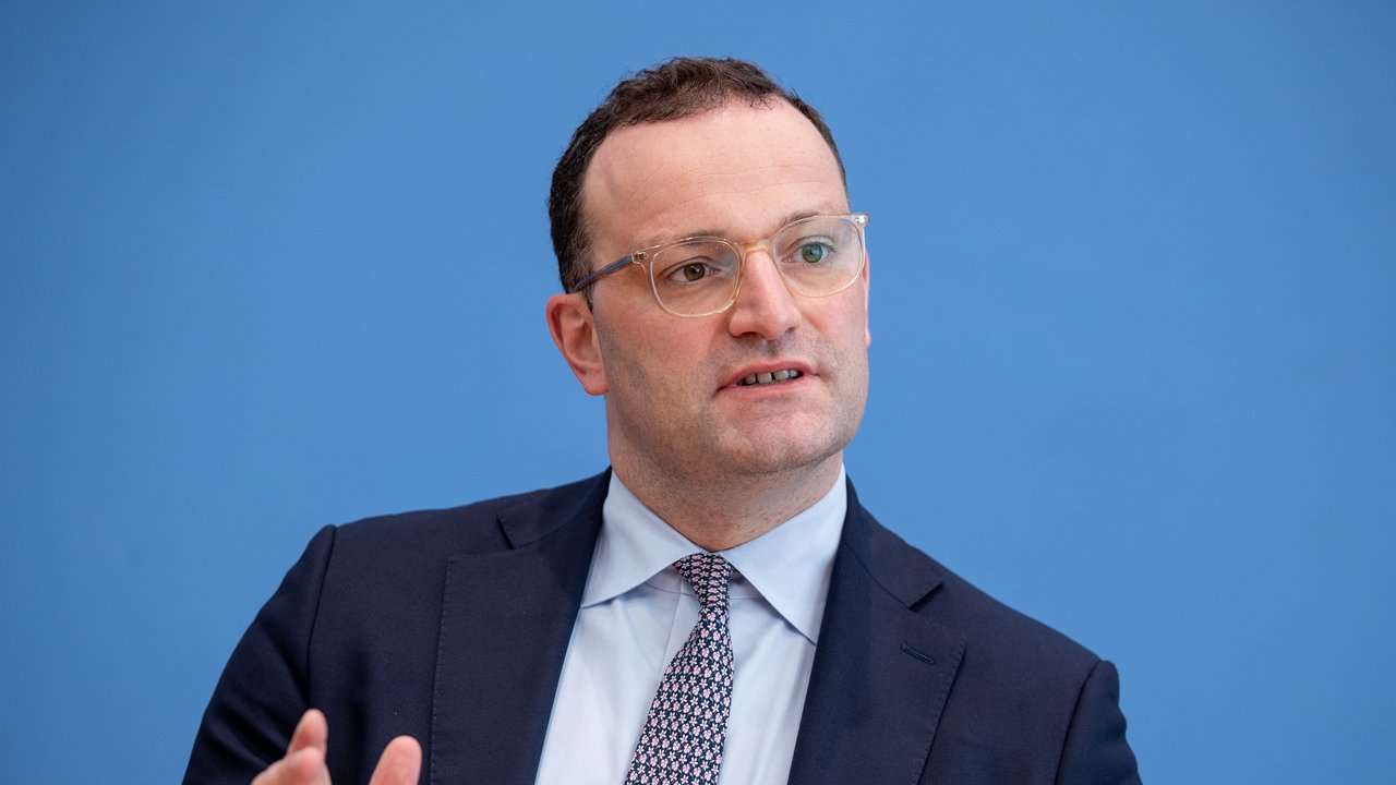 BERLIN, GERMANY - JULY 21: Jens Spahn, Federal Minister of Health, at the presentation of the National Reserve Health Protection in the federal press conference on July 21, 2021 in Berlin, Germany. (Photo by Andreas Gora - Pool/Getty Images)