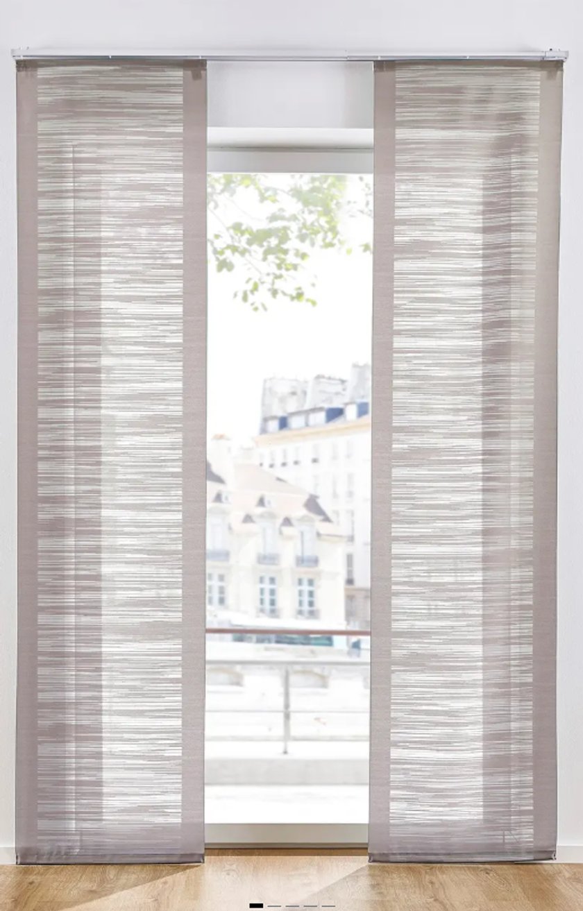 Schiebegardine mit Querstreifen