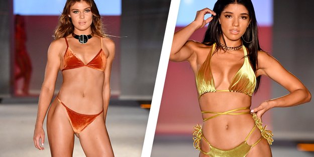 Samt-Bikinis liegen diesen Sommer voll im Trend