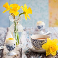 Tischdeko für Ostern: Schlichte Ideen mit Blumen, Eiern & Osternestern